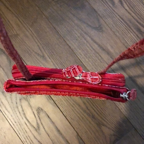 Red Snake Skin Print Side Purse - Picture 2 of 3